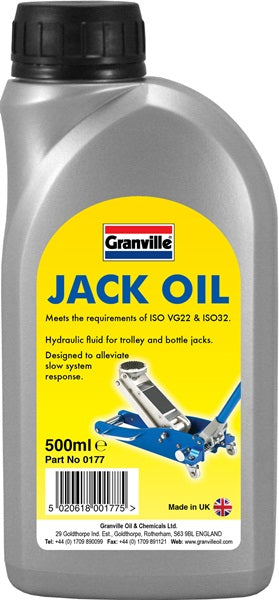 GRANVILLE JACK OIL - HYDRAULIC JACK OIL - 500ML