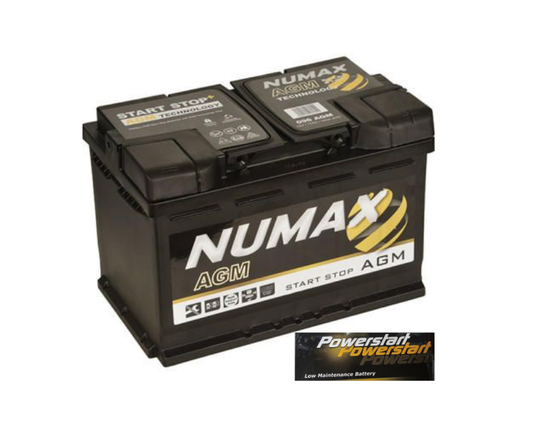 NUMAX POWERSTART 096AGM START-STOP BATTERY 12V 70AH (3 YEAR GUARANTEE)