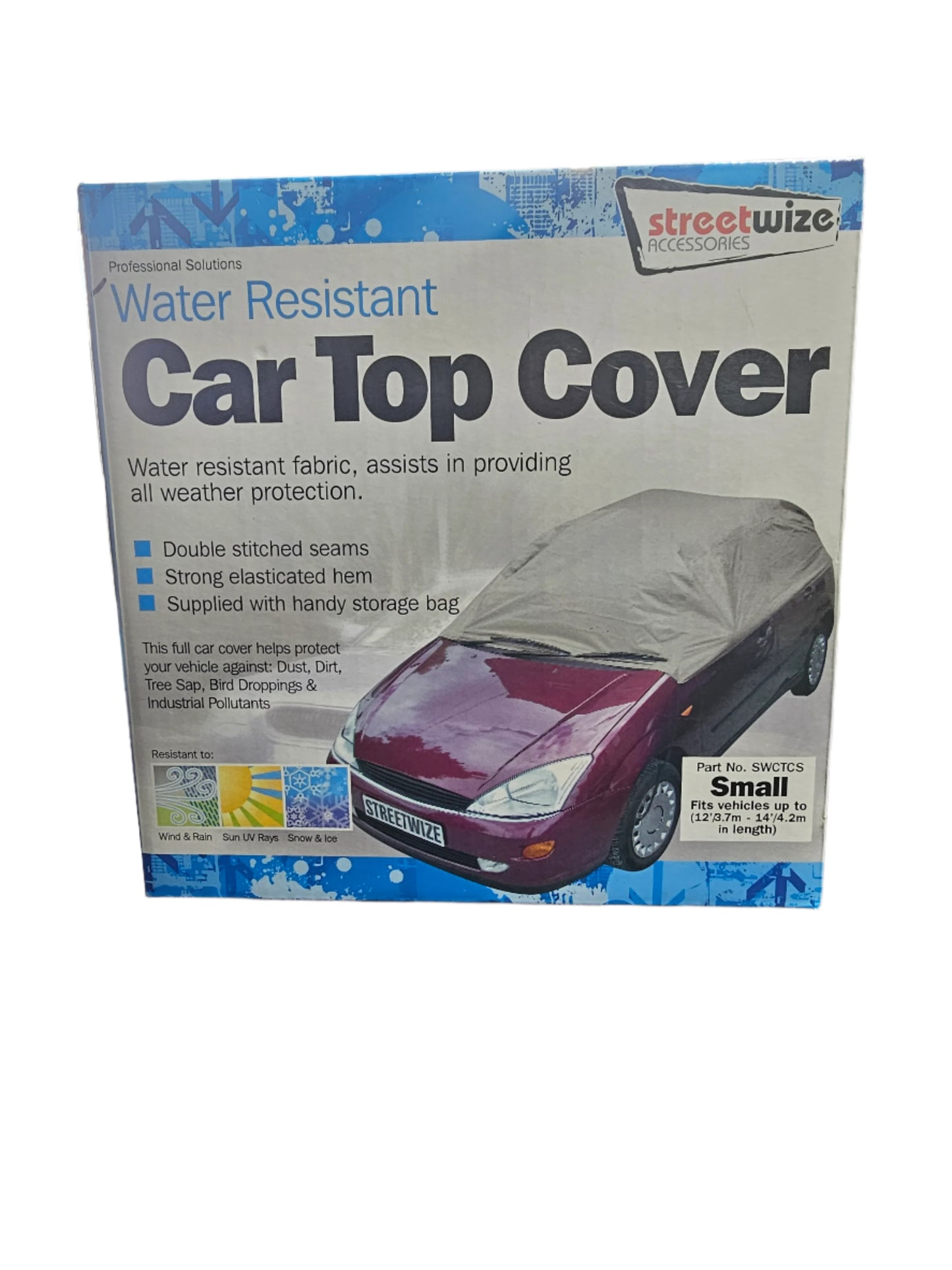 STREETWIZE WATER RESISTANT CAR COVER - SMALL