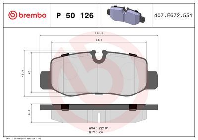 BREMBO BRAKE PAD FOR MERCEDES-BENZ/MERCEDES-BENZ (FJDA), REAR