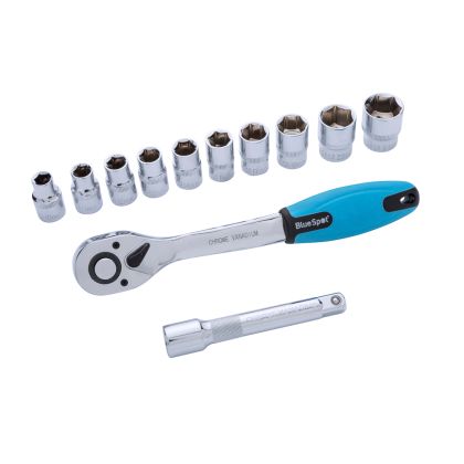 BLUE SPOT TOOLS 12 PCE 1/2" METRIC RATCHET & SOCKET SET (10-24MM) - 01500