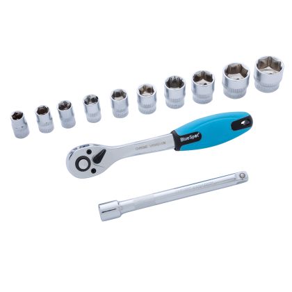 BLUE SPOT TOOLS 12 PCE 3/8" METRIC RATCHET & SOCKET SET (10-24MM) - 01502