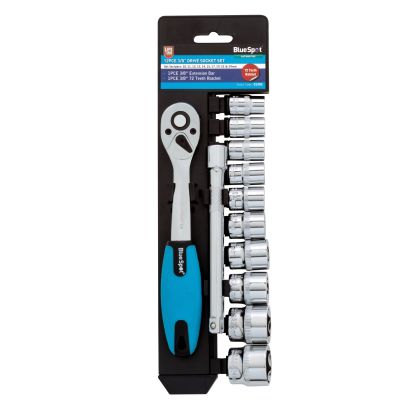 BLUE SPOT TOOLS 12 PCE 3/8" METRIC RATCHET & SOCKET SET (10-24MM) - 01502