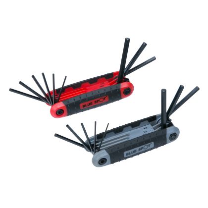 BLUE SPOT TOOLS 17 PCE METRIC AND IMPERIAL HEX KEY SET (1.5-8MM) (5/64"-1/4")