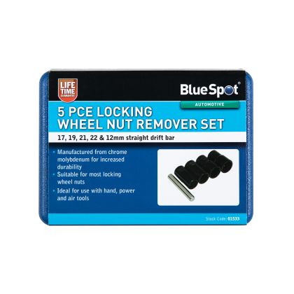 BLUESPOT 5PCE LOCKING WHEEL NUT REMOVER SET