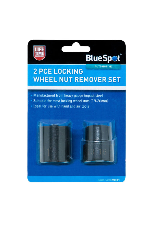 BLUE SPOT 2PCE LOCKING WHEEL NUT REMOVER SET