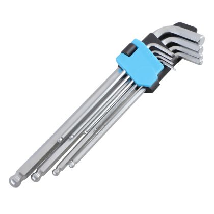 BLUE SPOT TOOLS 9 PCE EXTRA-LONG BALL END HEX KEY SET (1.5-10MM) - 15362