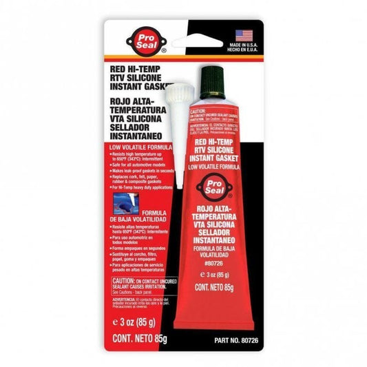 PRO SEAL RED HI-TEMP RTV SILICONE SEALANT 85G