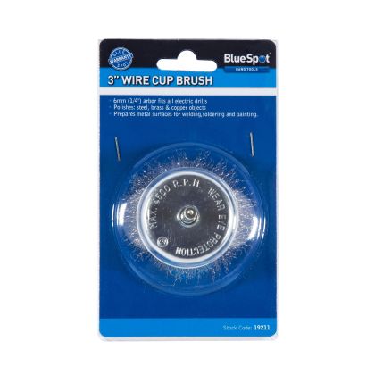 BLUE SPOT TOOLS 75MM (3") WIRE CUP BRUSH