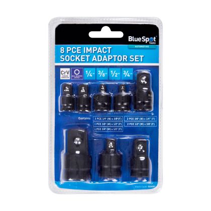 BLUE SPOT TOOLS 8 PCE IMPACT SOCKET ADAPTOR SET (1/4"-3/4")