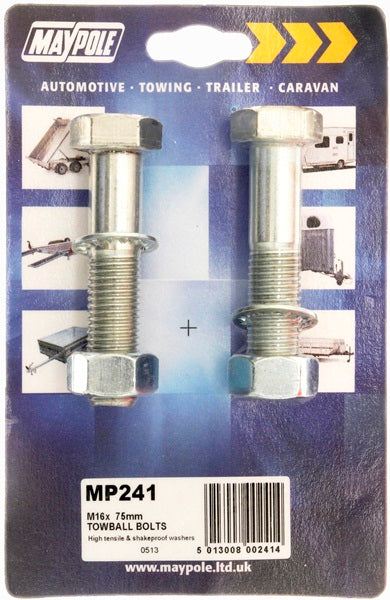 MAYPOLE NUTS &  BOLTS M16 X 75MM