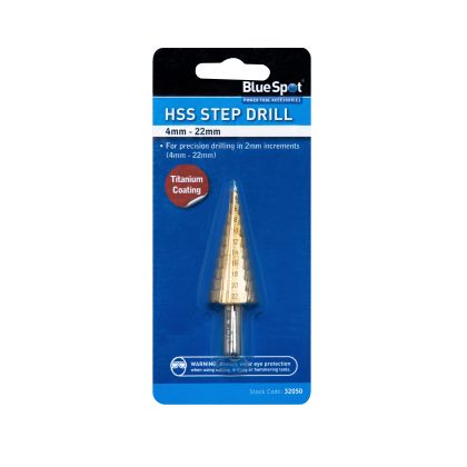BLUE SPOT TOOLS HSS STEP DRILL (4-22MM)