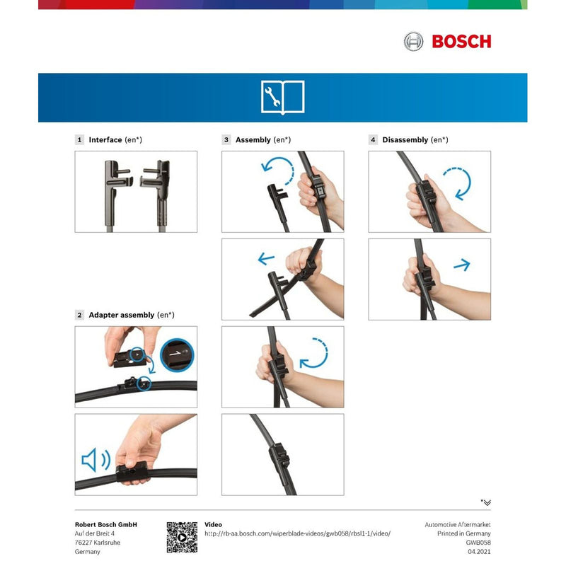 BOSCH WIPER - AEROTWIN PLUS FLAT BLADE 600 for Fiat 500 - 1.2 - 07- etc