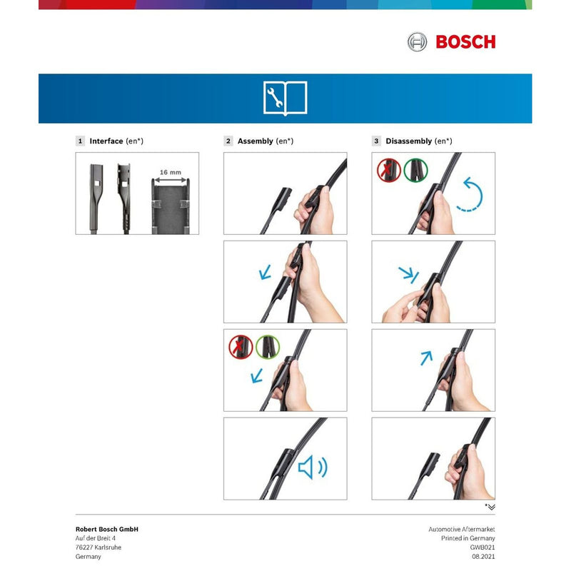 BOSCH WIPER - AEROTWIN FLAT BLADE SET 600/500 for Audi Q5 Quattro 40 TDi,TDi - 2.0 - 16- etc