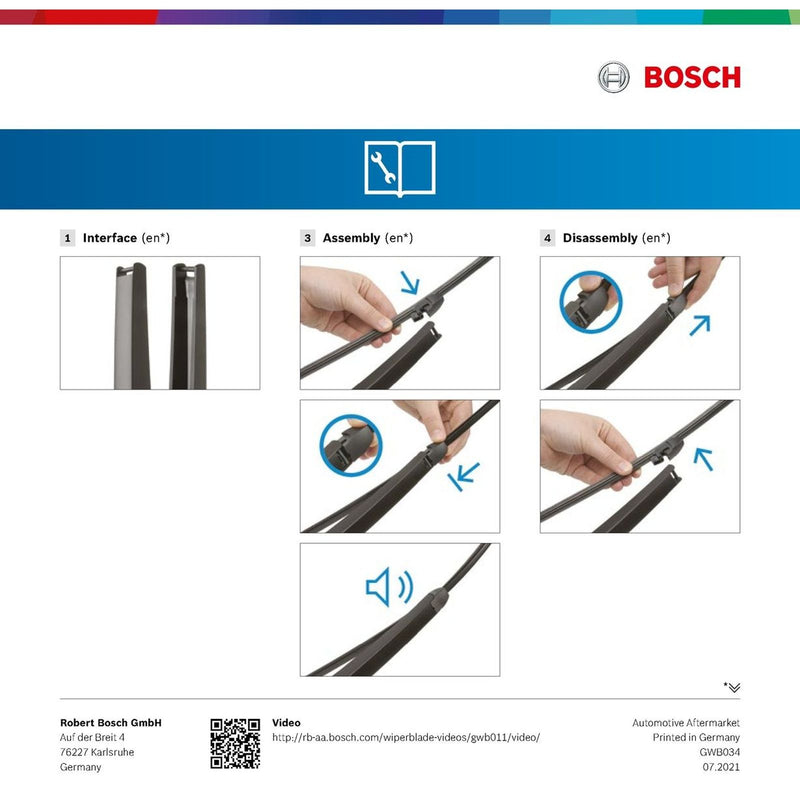 BOSCH WIPER - AEROTWIN FLAT BLADE REAR 330 for VW Tiguan TDi - 2.0 - 07-18 etc