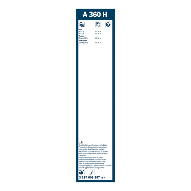 BOSCH WIPER - AEROTWIN FLAT BLADE REAR 380 for Audi Q5 Quattro 40 TDi,TDi - 2.0 - 16- etc