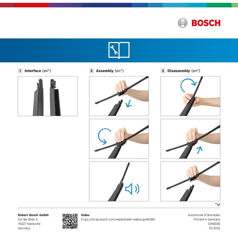 BOSCH WIPER - AEROTWIN FLAT BLADE REAR 330 for Hyundai i30 CRDi,CRDi VGT - 1.6 - 12- etc