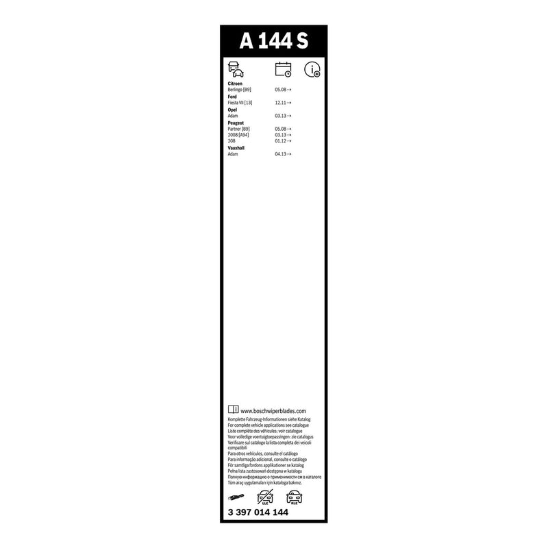 BOSCH WIPER - AEROTWIN FLAT BLADE SET 650/400 for Ford Fiesta - 1.2 - 08-17 etc