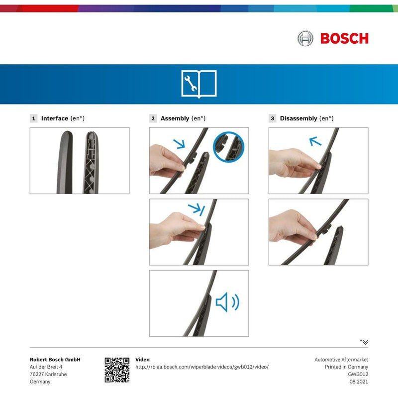BOSCH WIPER - AEROTWIN FLAT BLADE REAR 280 for Ford Fiesta EcoBoost - 1.0 - 17- etc