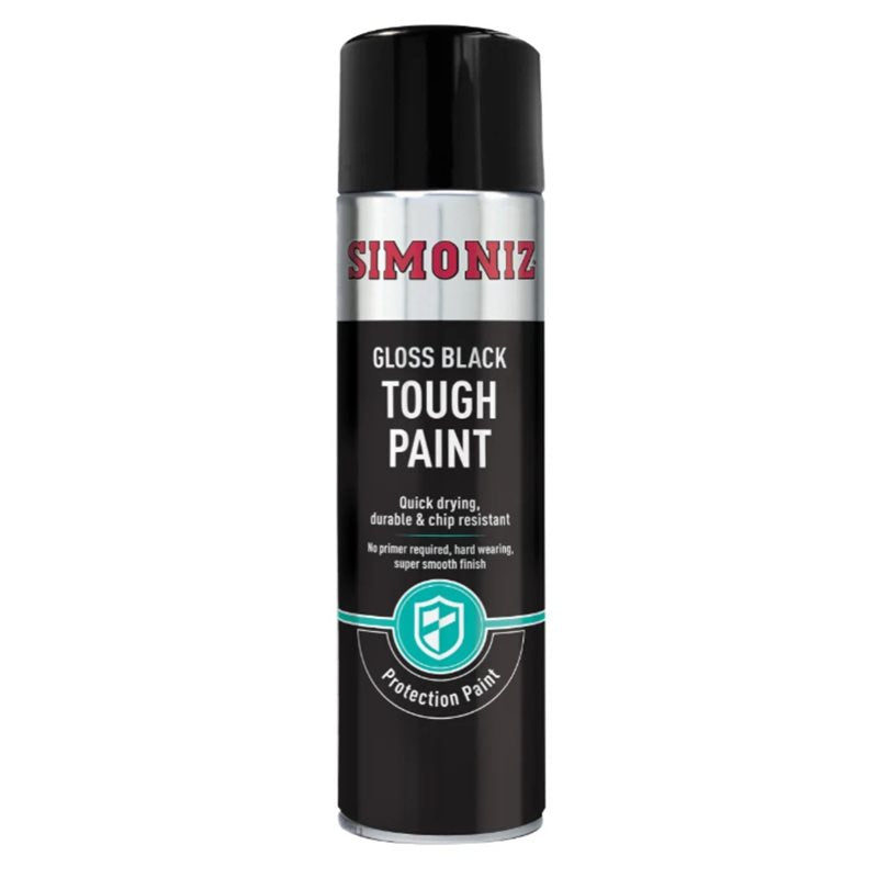 SIMONIZ GLOSS BLACK TOUGH / ENAMEL SPRAY PAINT 500ML