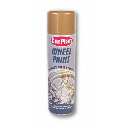 CAR PLAN WHEEL SPRAY PAINT BRIGHT GOLD 500ML