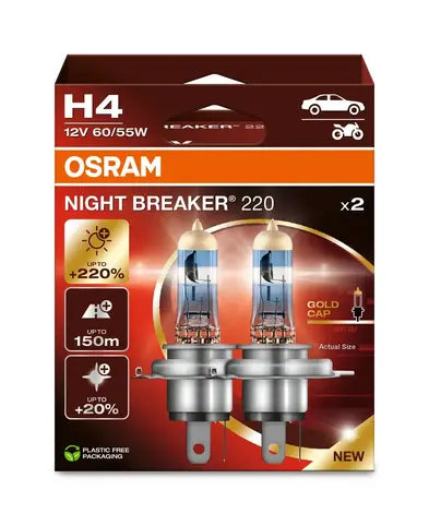 OSRAM PEFORMANCE NIGHT BREAKER H4 +220%