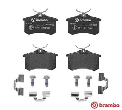 BREMBO BRAKE PAD FOR AUDI/AUDI (FAW)/CITROËN/CITROËN (DF-PSA)/DS/FIAT/FORD/HONGQI/JETTA/LANCIA/MG/MG (SAIC)/PEUGEOT/PEUGEOT (DF-PSA)/ROEWE (SAIC)/SEAT/SHUANGHUAN/SKODA/SKODA (SVW)/VW/VW (FAW)/VW (SVW)/ZHONGHUA (BRILLIANCE) - FRONT/REAR P85020