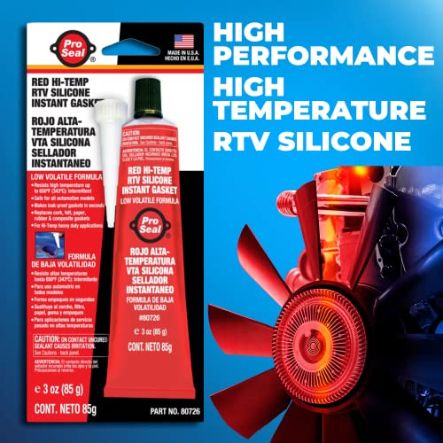 PRO SEAL RED HI-TEMP RTV SILICONE SEALANT 85G