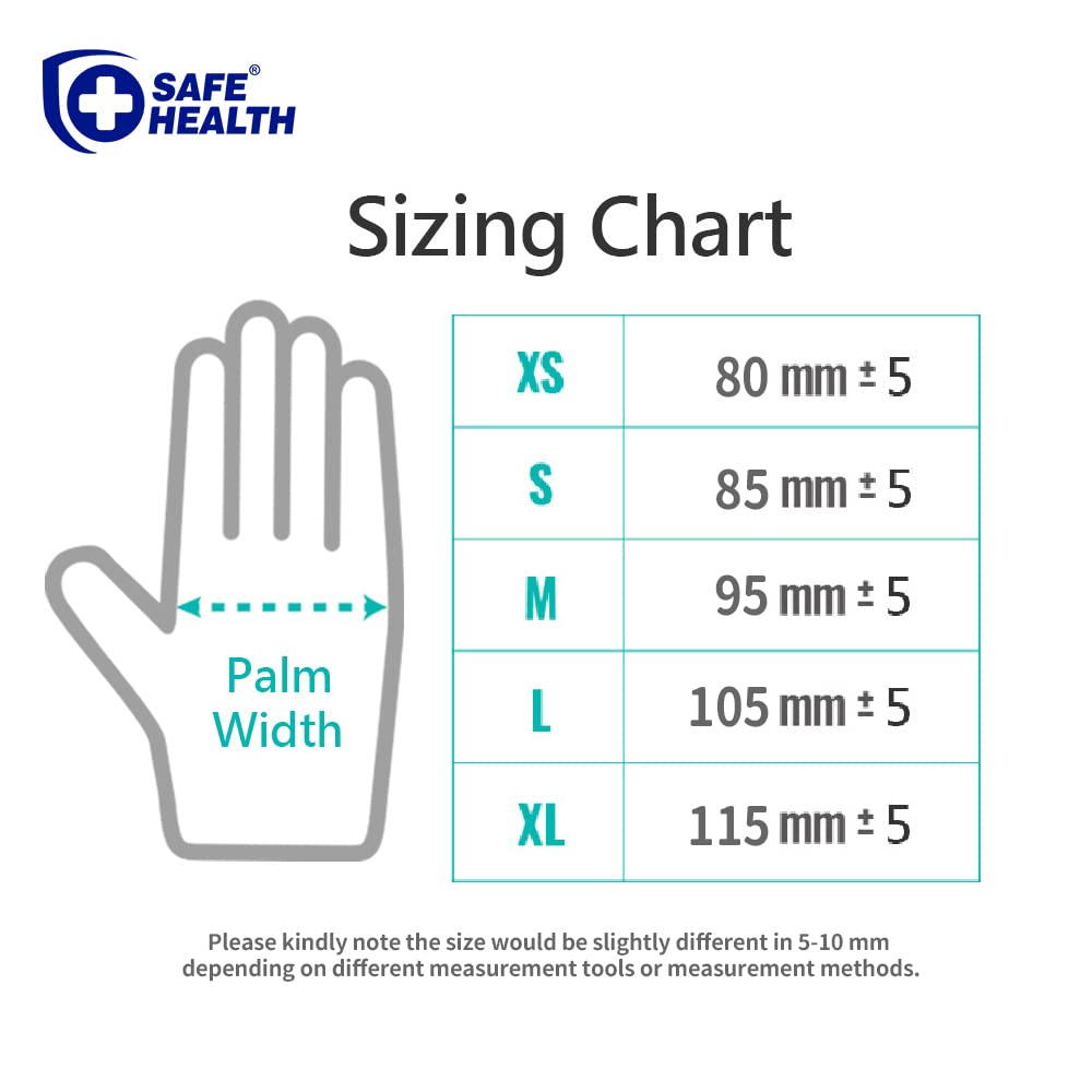 SAFE HEALTH NITRILE DISPOSABLE GLOVES (MEDIUM)