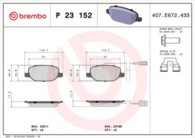 BREMBO BRAKE PAD FOR ALFA ROMEO, REAR