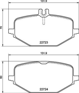 BREMBO BRAKE PAD FOR MERCEDES-BENZ, REAR P50161