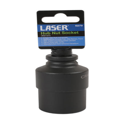 LASER DEEP HUB NUT SOCKET 1/2"D 36MM - THIN WALLED