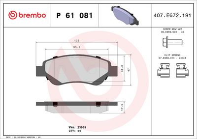 BREMBO BRAKE PAD FOR CITROËN/GEELY/GLEAGLE/PEUGEOT/TOYOTA, FRONT