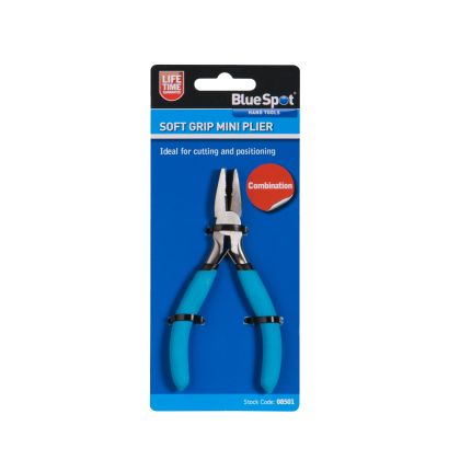 BLUE SPOT TOOLS SOFT GRIP MINI COMBINATION PLIER - 08501