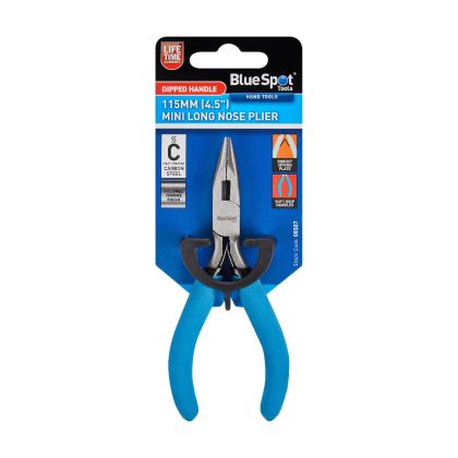 BLUE SPOT TOOLS SOFT GRIP MINI LONG NOSE PLIER - 08507