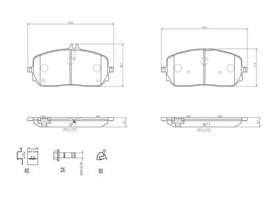 BREMBO BRAKE PAD FOR MERCEDES-BENZ/MERCEDES-BENZ (BBDC), FRONT P50152
