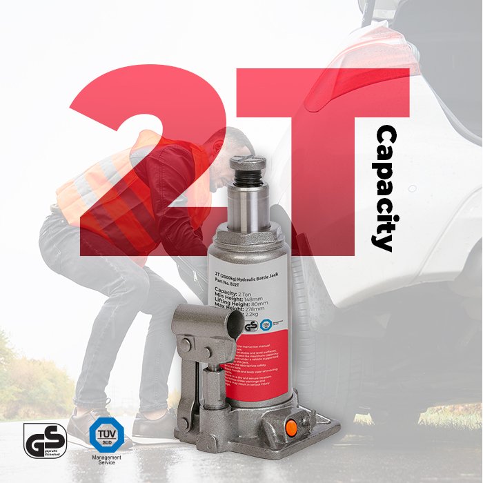 SIMPLY 2T (2000KG) HYDRAULIC BOTTLE JACK