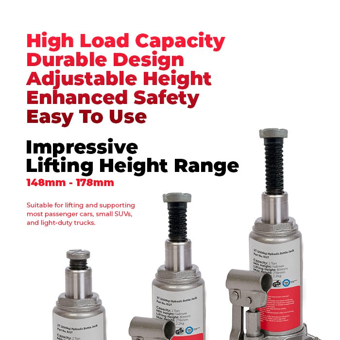SIMPLY 2T (2000KG) HYDRAULIC BOTTLE JACK