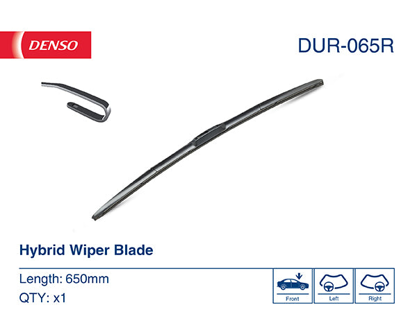DENSO WIPER - WIPER BLADE (HYBRID) 650MM for Vauxhall Movano 2.3, Kia, Fiat, Land Rover, Nissan, Hyundai, Mitsubishi etc