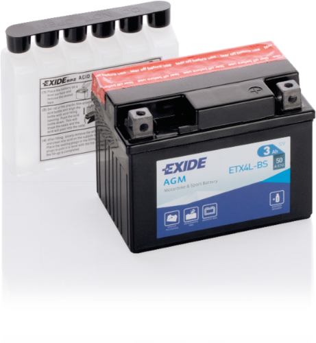EXIDE AGM MOTORBIKE BATTERY 12V 3AH ETX4L-BS