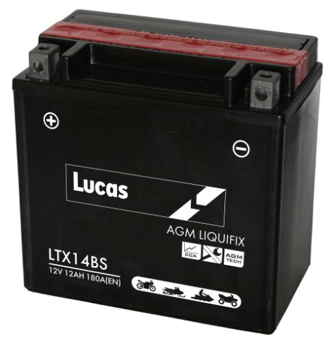 LUCAS MOTORBIKE BATTERY 12V 12AH LTX14BS