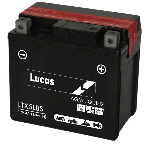 LUCAS MOTORBIKE BATTERY 12V 4AH LTX5LBS