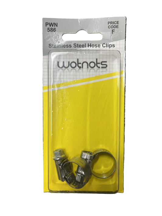 WOTNOTS STAINLESS STEEL HOSE CLIPS 8-12 2 PACK