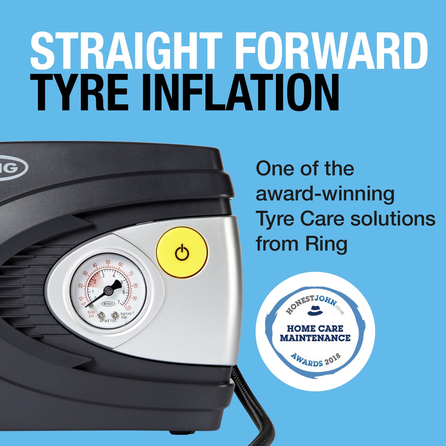 RING ANALOGUE TYRE INFLATOR INCLUDES ADAPTOR KIT