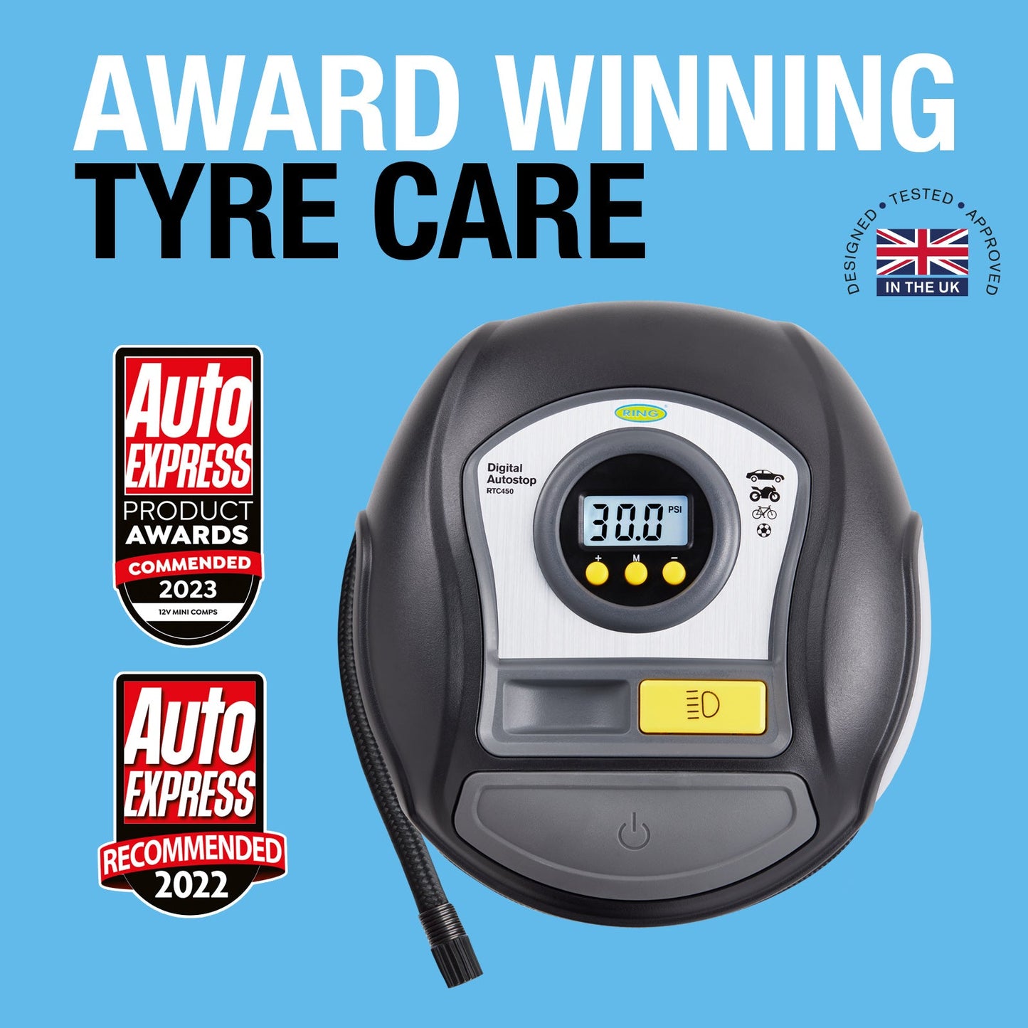RING VALUE DIGITAL TYRE INFLATOR WITH AUTO-STOP FUNCTIONALITY