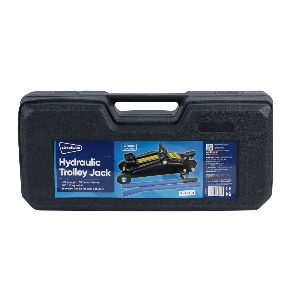 STREETWIZE 2 TONNE (2000KG) TROLLEY JACK WITH MOULDED CASE