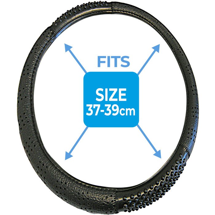 BLACK MASSAGE EFFECT STEERING WHEEL COVER