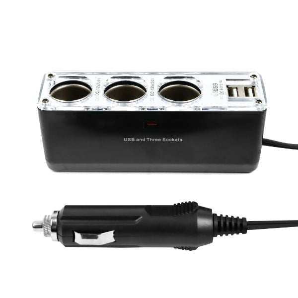 STREETWIZE 12V TRIPLE SOCKET WITH TWIN USB