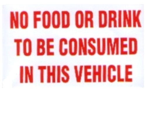 OUTDOOR VINYL STICKER WHITE - NO FOOD OR DRINK