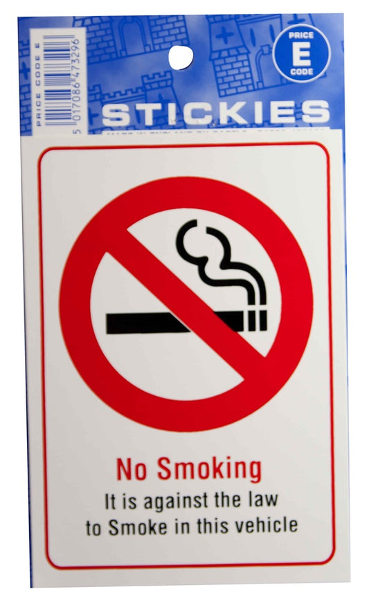 OUTDOOR VINYL STICKER - NO SMOKING IN THIS VEHICLE